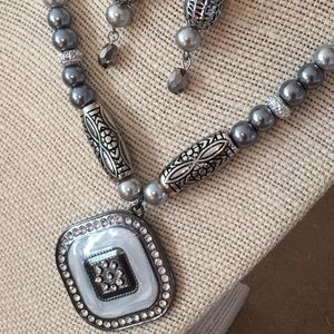 Silver Beaded Necklace Sets